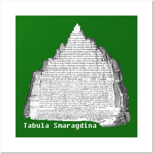 Emerald Tablet Tabula Smaragdina Hermetic Occult Emerald Tablet Tabula Smaragdina Hermetic Occult White text Posters and Art